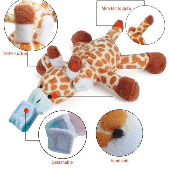 New Giraffe pacifier holder with pacifier - Picture 2 of 6